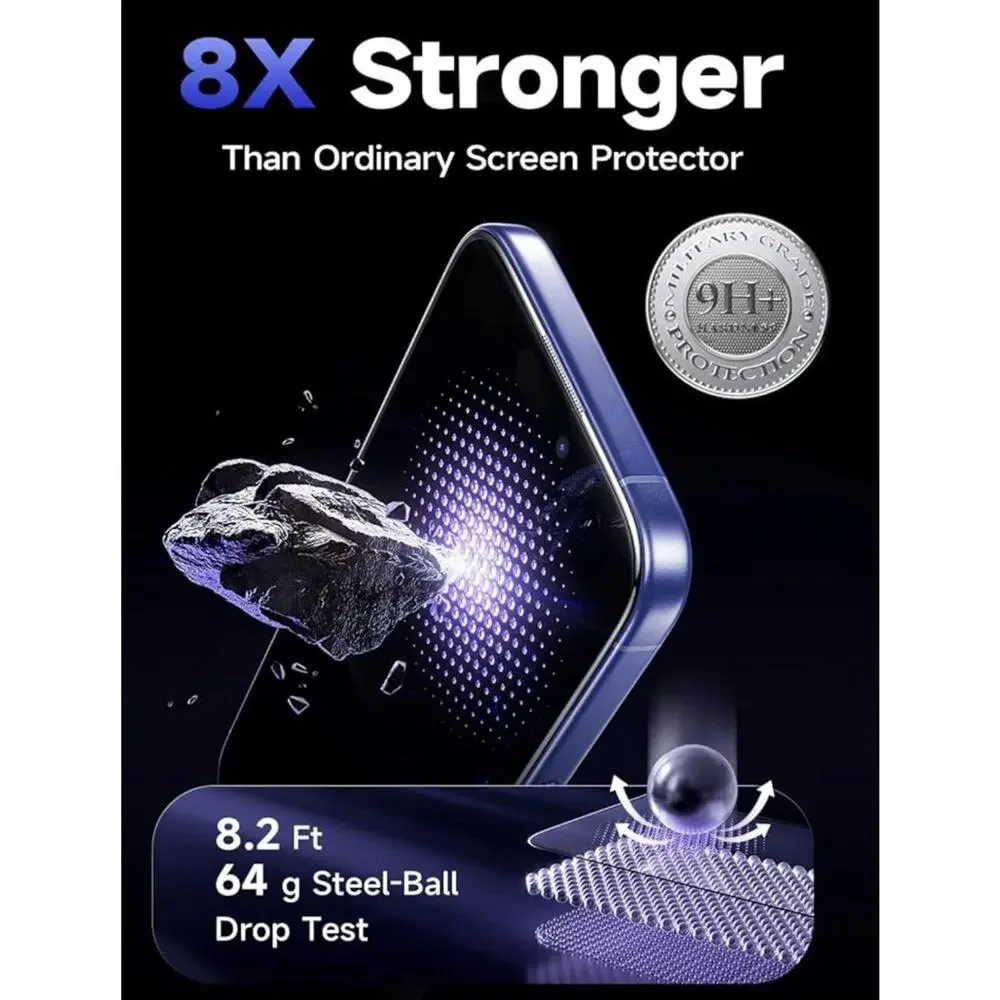 LISEN Screen Protector 9H+ Hardness Glass For iPhone 16/15 Pro & iPhone 14 Pro..